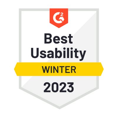 G2 Best Usability Winter 2023 award