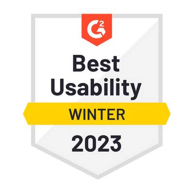 G2 Best Usability Winter 2023 award