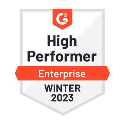 G2 High Performer Enterprise Winter 2023 award