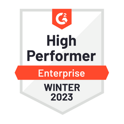 G2 High Performer Enterprise Winter 2023 award